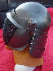 Stainless English Pot Helm (shown with optional blackening)